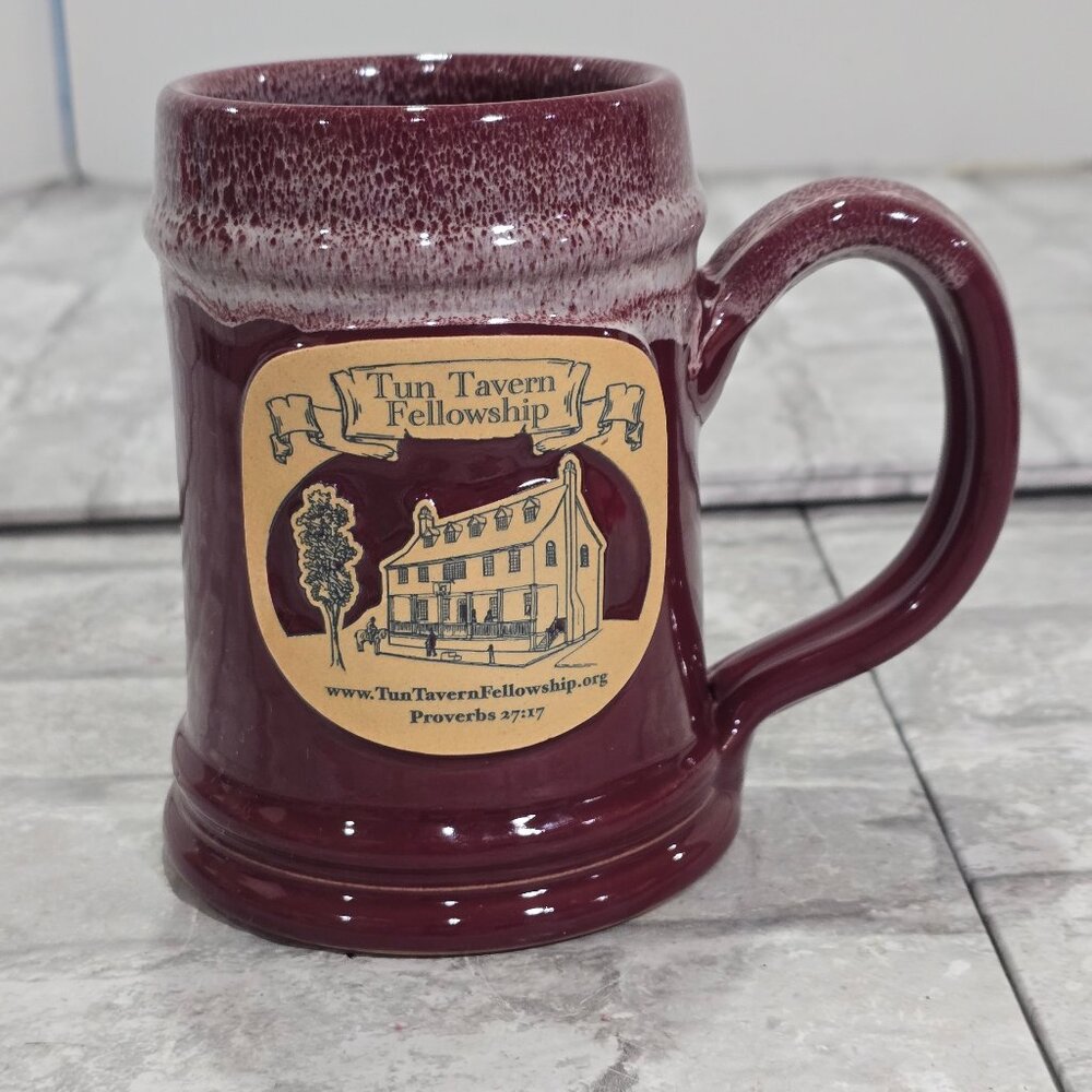 Daneen Pottery Red‎ Glazed Mug Tun Tavern Fellowship